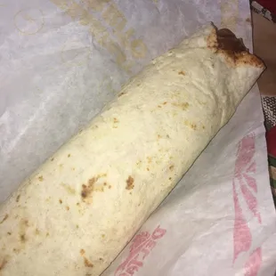 Bean and cheese burrito with Red sauce