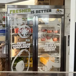 a refrigerated refrigerator in a store