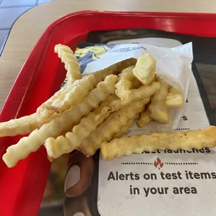 a tray of french fries