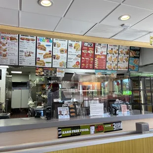the inside of a del taco restaurant