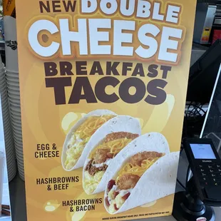 Double Cheese Breakfast Tacos