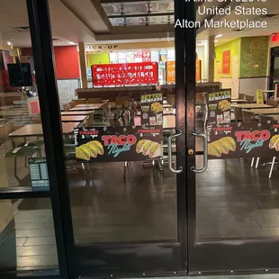 the front door of a restaurant