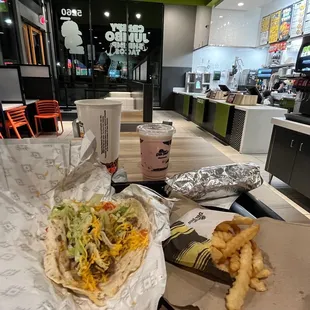 Tasty carne asada taco combo. Awful fries.