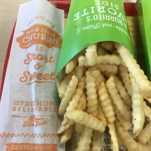 Caramel Creme Churro With My Favorite Crinkle Cut Fries