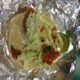 Beer batter fish taco