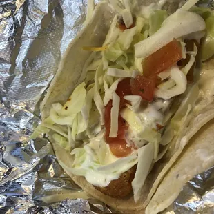 Beer battered fish taco