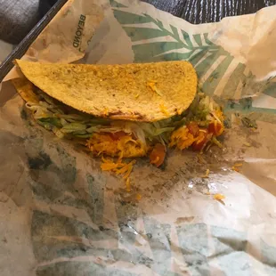 a tortilla on a wrapper