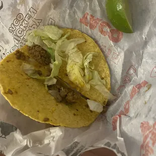 Guess I had a lettuce and shell taco . She'll was very stale and unsatisfying
