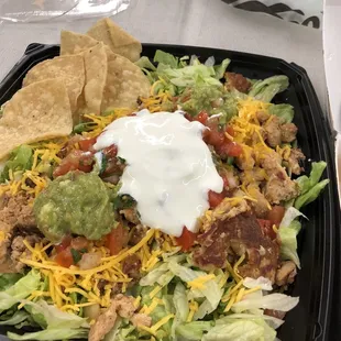 Taco salad with chicken.  Don't judge me.  Had to try it.