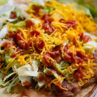 Tostada with mild sauce. 5/5