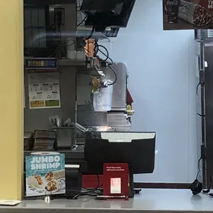 the inside of a del taco restaurant