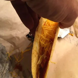 Taco looks good from the front but it&apos;s half empty