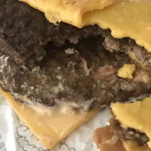 This shows the meat like charcoal