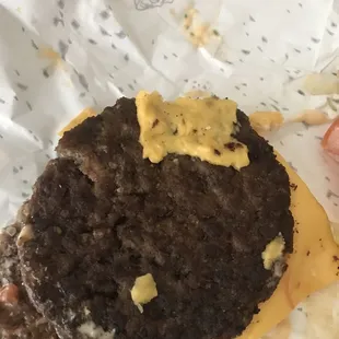 Over cooked cold burger