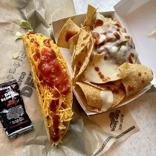 The Del Taco and 3 Layer Queso Nachos
