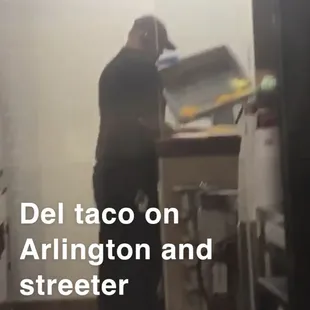 Using dirty gloves to transfer the cheese. And putting his hands all in the fresh cheese.