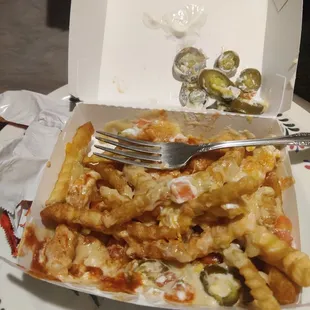 Gross fries burnt, yet they were cold