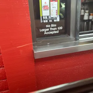 Rewards and no bills larger than $20