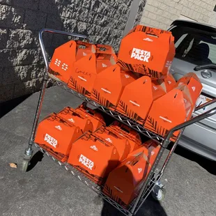 a cart full of packages