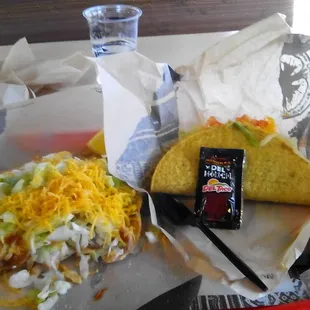 Bean tostada &amp; turkey taco under $5,delish 🌮🌶️😋