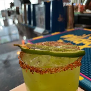 Jalapeño on fire / jalapeño margarita