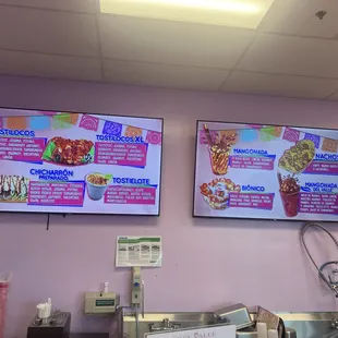 menus on the wall