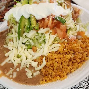 a plate of mexican food