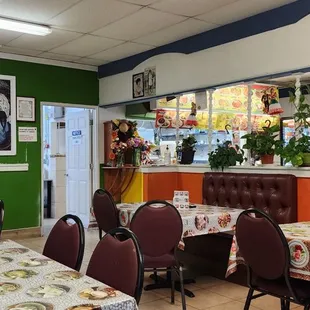 the inside of a mexican restaurant