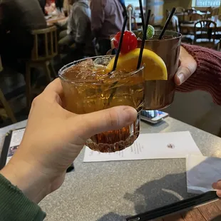 Old fashioned and Moscow mule