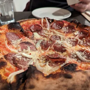 Hot salami pizza (March 2023)