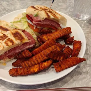 Italian Sub and Sweet Potato Fries