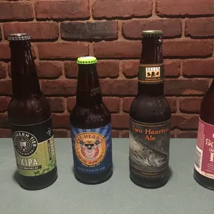 a selection of beer bottles