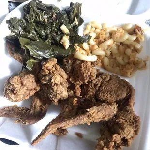 Collard greens, macaroni and cheese, 5. Chicken Wings Platter