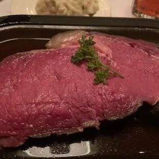 Rare prime rib