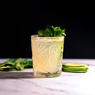 Cooler than a Cucumber - Ketel One Cucumber Mint Vodka, Lime, Agave, Mint