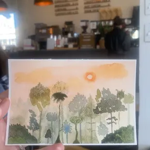 Art completed while sitting by the window