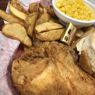fried chicken and french fries