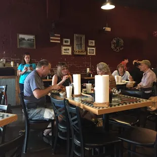 They sell beer. It says no alcohol on the questions but they do have four to choose from.