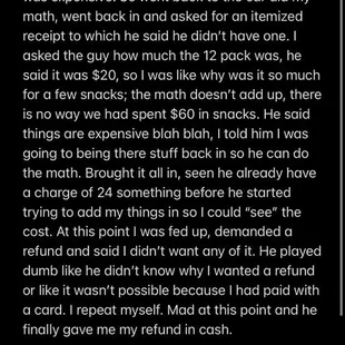 a text message from a customer