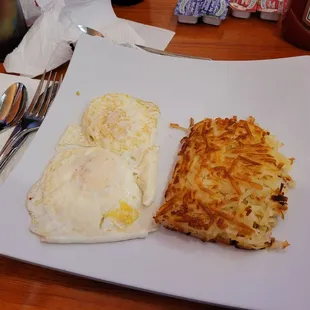 Eggs and hash brown that came with the biscuit and gravy.
