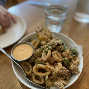Fritto Misto Di Calamari , Shrimp , Vegetables