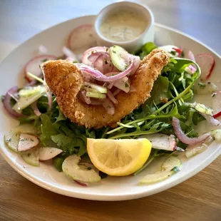 Fried flounder filet (seasonal)