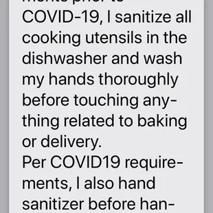 Julie the owner of DSB sent her very thorough COVID precautions which was so thoughtful