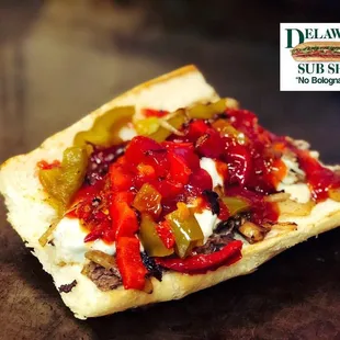 Small Philly with Signature sweet &amp; hot peppers + marinara