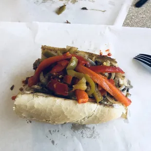 Now that is one heck of a well stuffed chicken philly! it tastes even better than it looked!