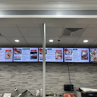 menus on the wall