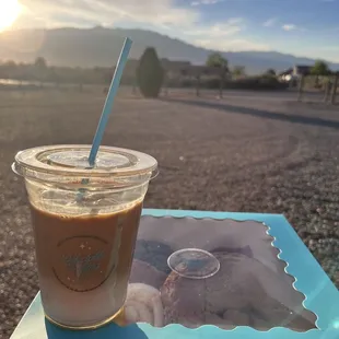 Time to enjoy the views with a latte and a cookie