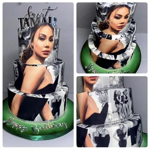 a cake with a picture of a woman on it