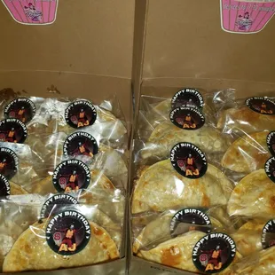 two boxes of pastries