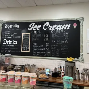 ice cream and drinks